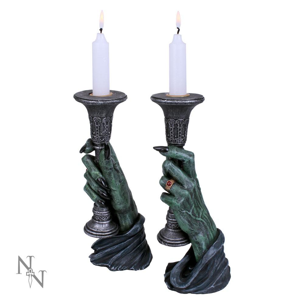 Nemesis Now - Light of Darkness Candle holder - Grey/Green